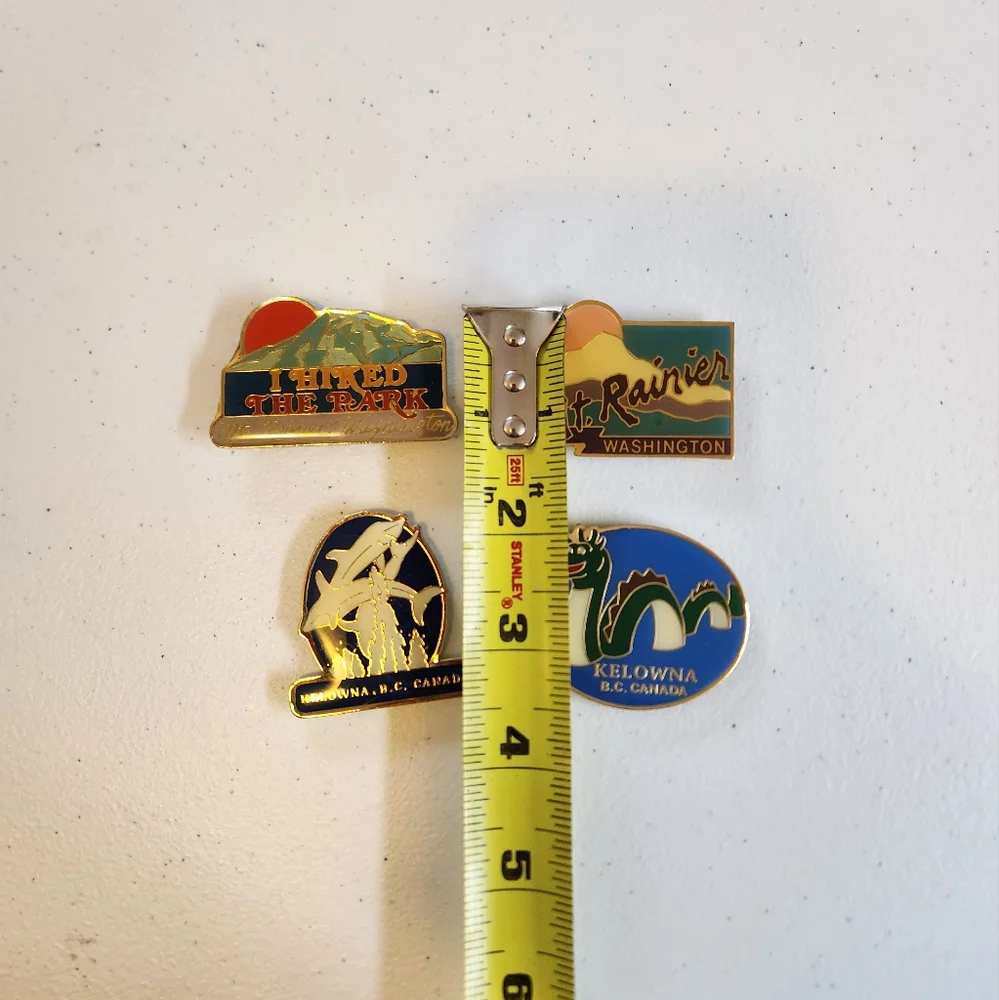 Vintage 90s Travel Magnets Fridge Magnet Mt Rainier Kelowna Ogopogo Eclectic lot - Picture 7 of 8